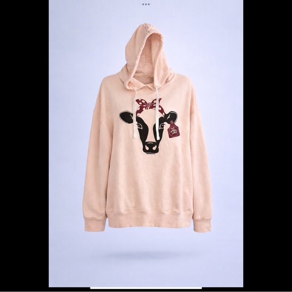 Buffalo David Bitton Pink Cow Graphic Hoodie XL - Picture 6 of 13